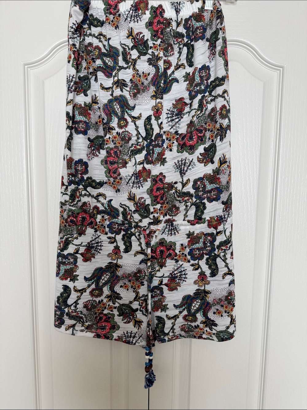 Lucky brand floral strapless romper with orange & green Botanical Print